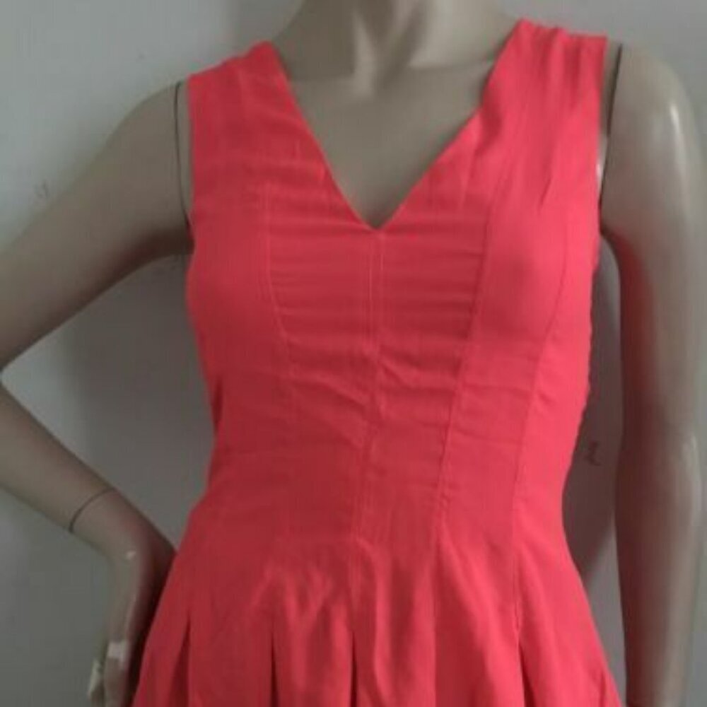 H & M Fluorescent Orange  Coral Hi-Low PEPLUM  Zippered Back Blouse
